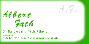 albert fath business card